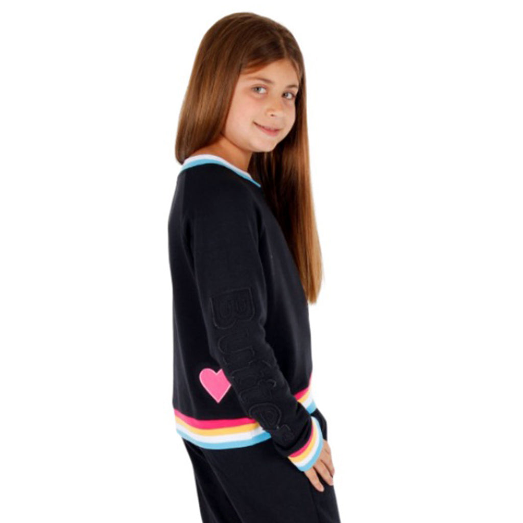 Pullover Contrast Rib with Stone Hearts - Denny's