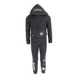 2 Piece Zip Hoodie Jogger Set with Stars - Denny's