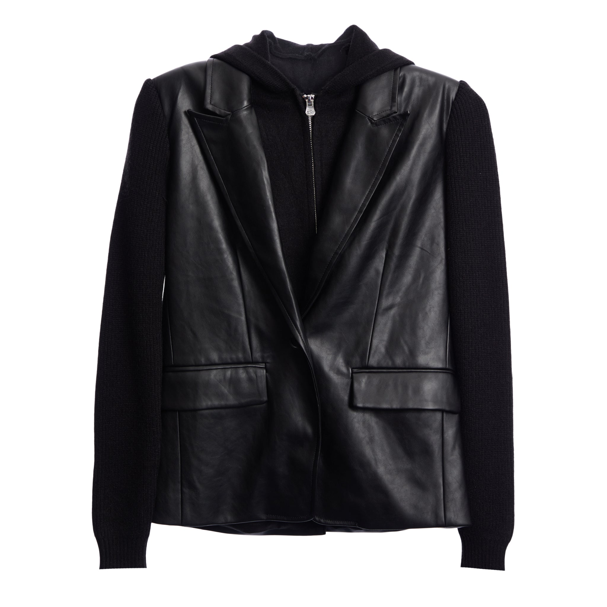 Clia Vegan Leather Layered Blazer - Denny's