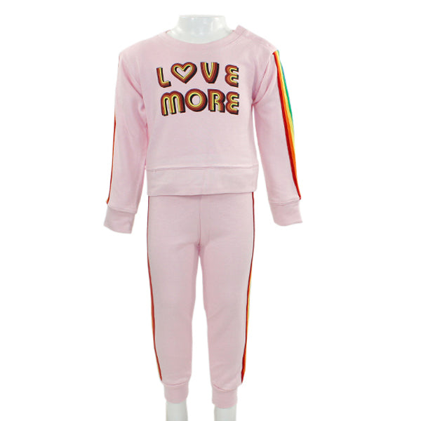 Two Piece Jog Set with Pink Rain Heart - Denny's