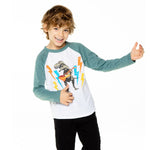 T-Rex Guitar Long Sleeve Raglan - Denny's