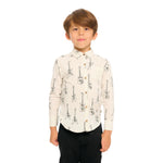 Guitars Woven Button Down - Denny's