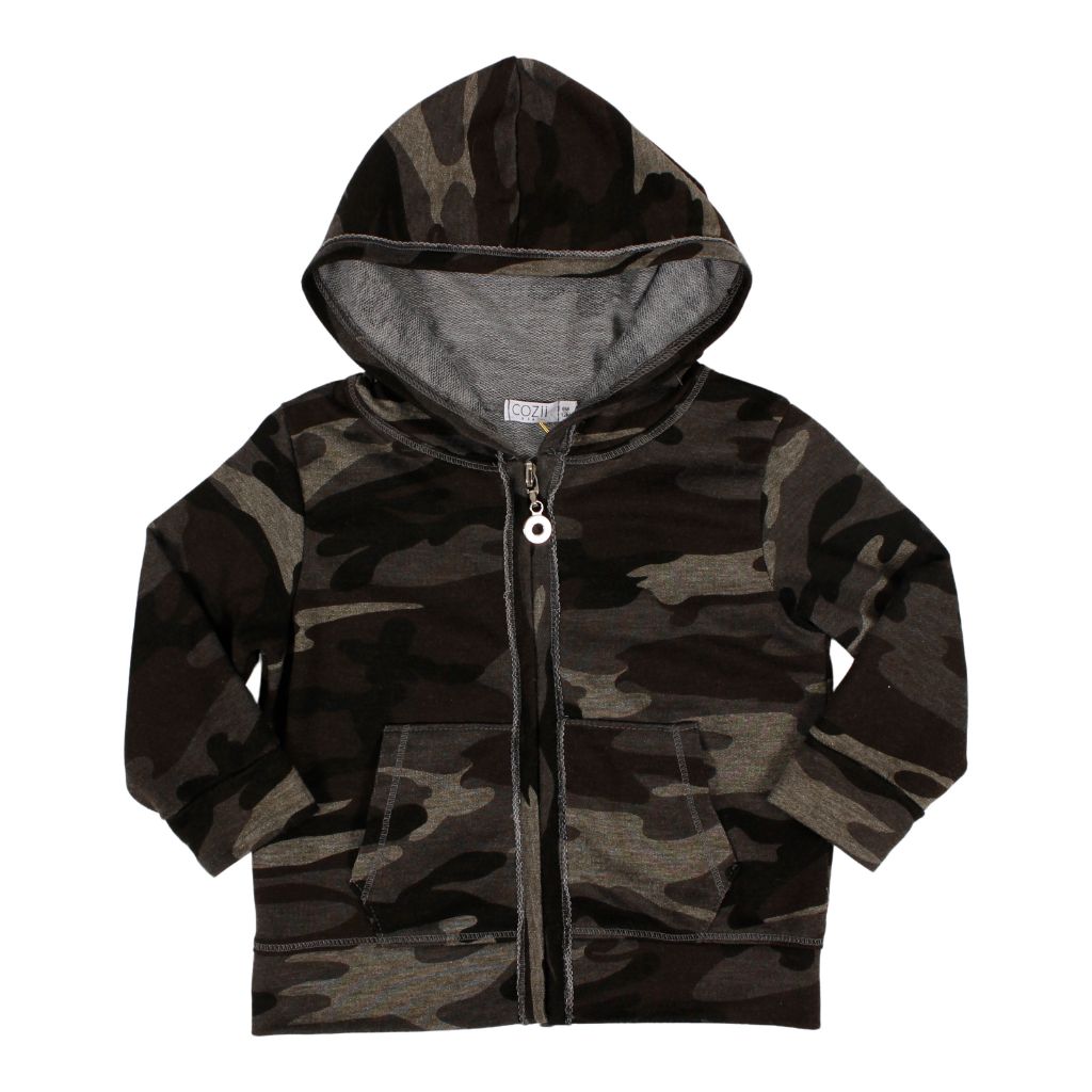 Green Camo Zip Up Sweatshirt - Denny's