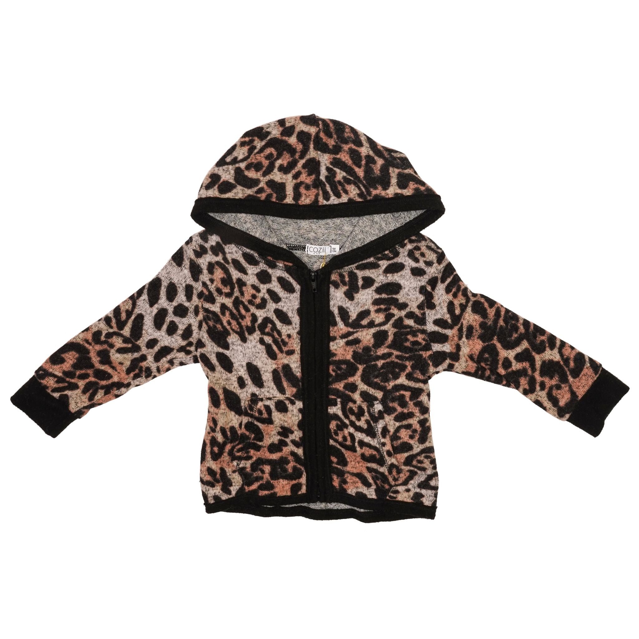 Leopard Ruffle Back Hacci Hoodie - Denny's
