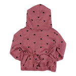 Ruffle Back Sweatshirt with Hearts - Denny's