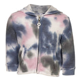 Tie Dye Ruffle Back Fleece Zip Hoodie - Denny's