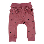 Ruffle Back Sweatpant with Hearts - Denny's