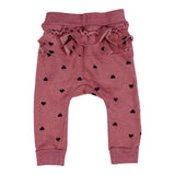 Ruffle Back Sweatpant with Hearts - Denny's