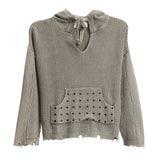Rhinestone Hooded Sweater - Denny's