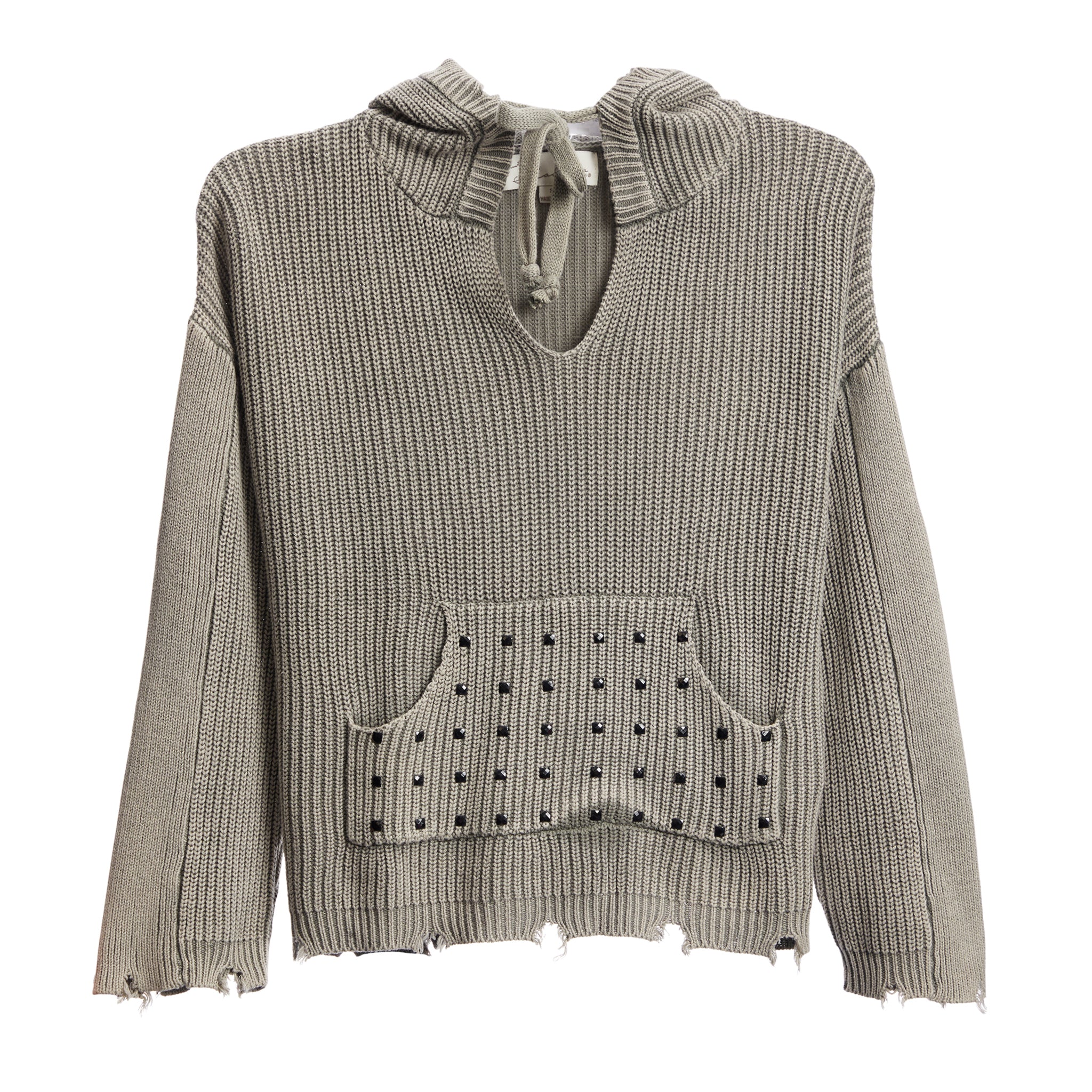 Rhinestone Hooded Sweater - Denny's