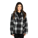 Plaid Fleece Hooded Blazer - Denny's
