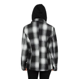 Plaid Fleece Hooded Blazer - Denny's