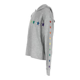 Long Sleeve Hoody with Rainbow Star Down Arm & Across - Denny's