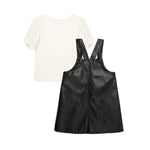 2pc Faux Leather Jumper Set - Denny's