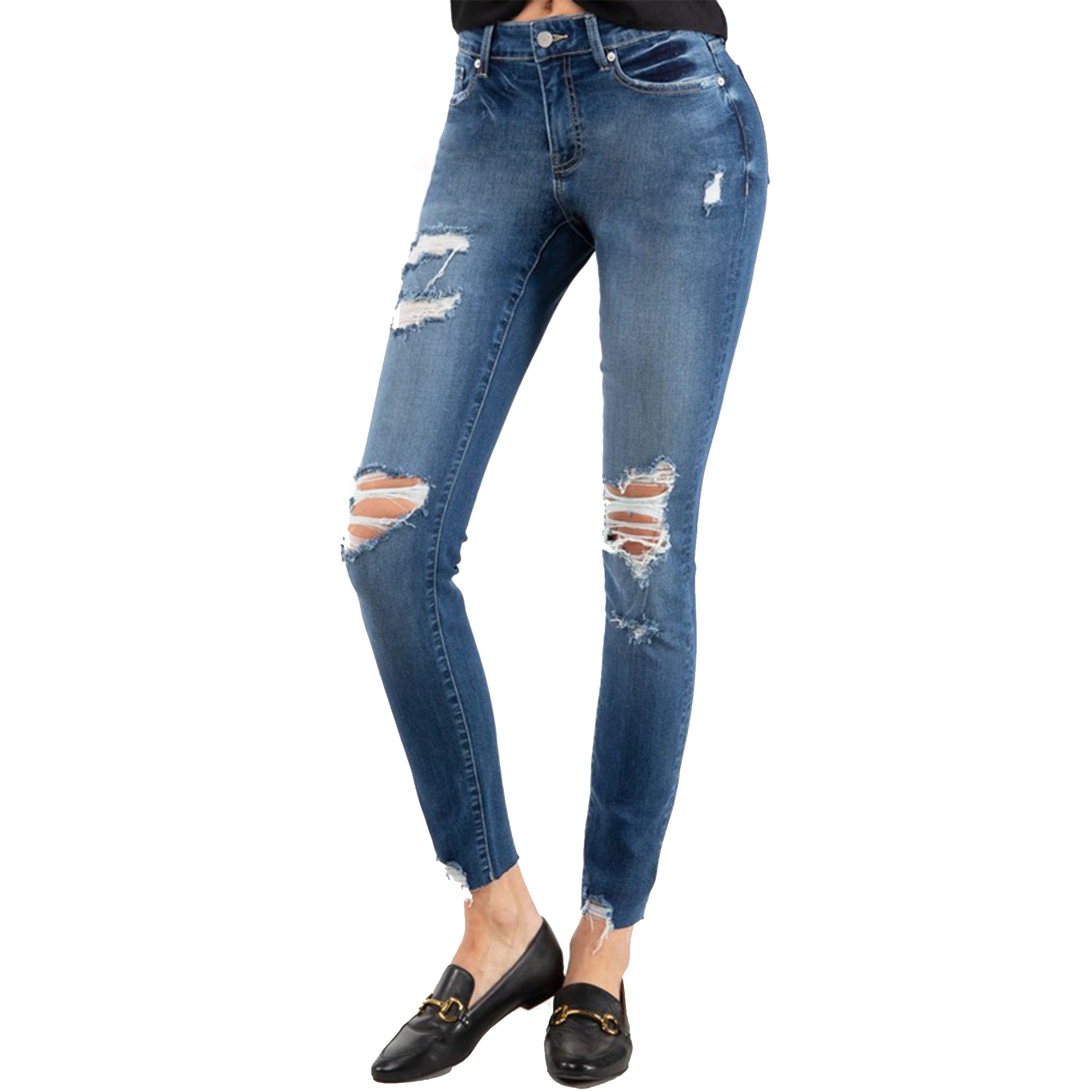 High Rise Distressed Crop Skinny - Denny's
