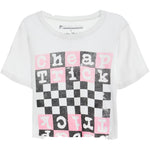 Cheap Trick Checkered Crop Tee - Denny's
