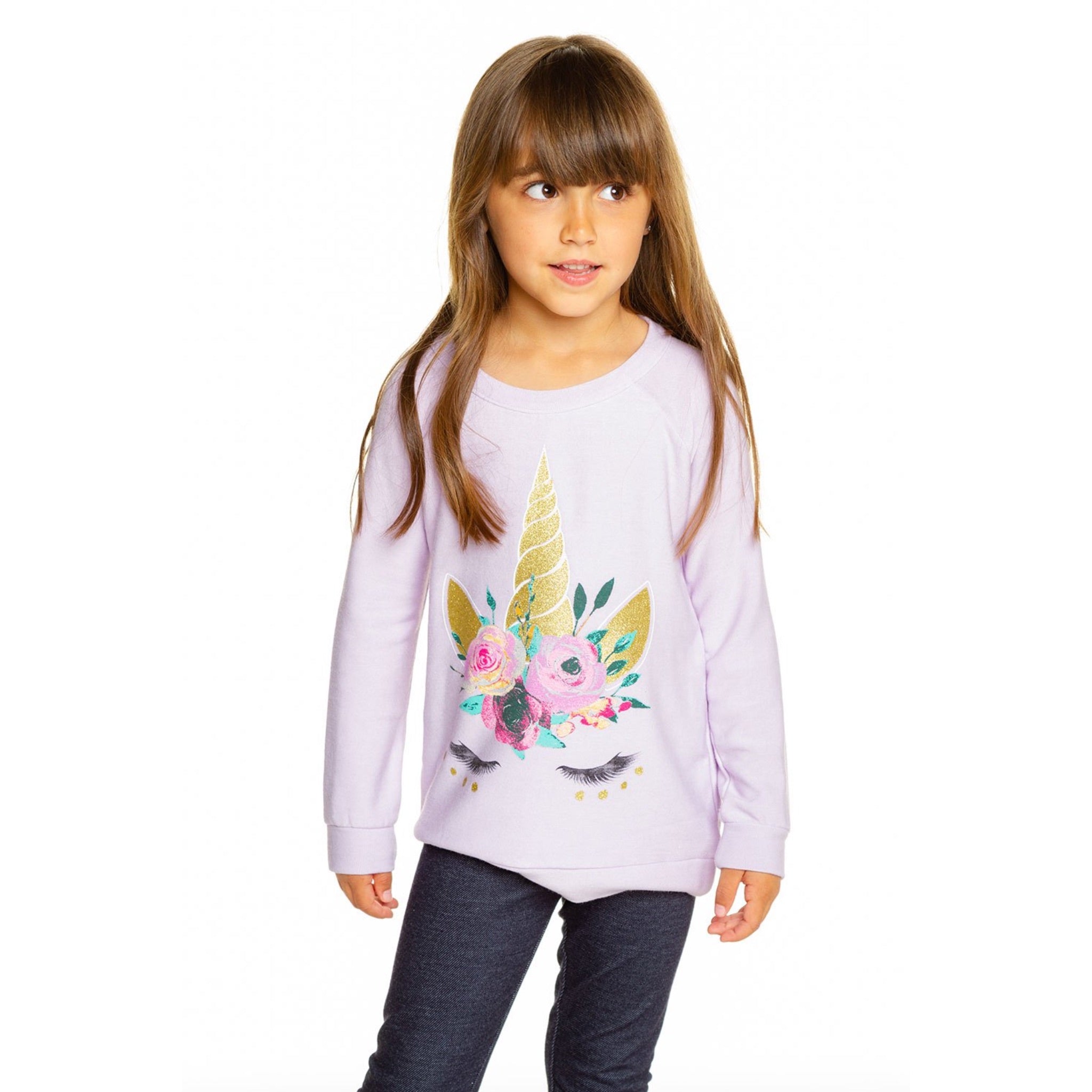 Long Sleeve Cozy Knit with Unicorn and Lashes - Denny's