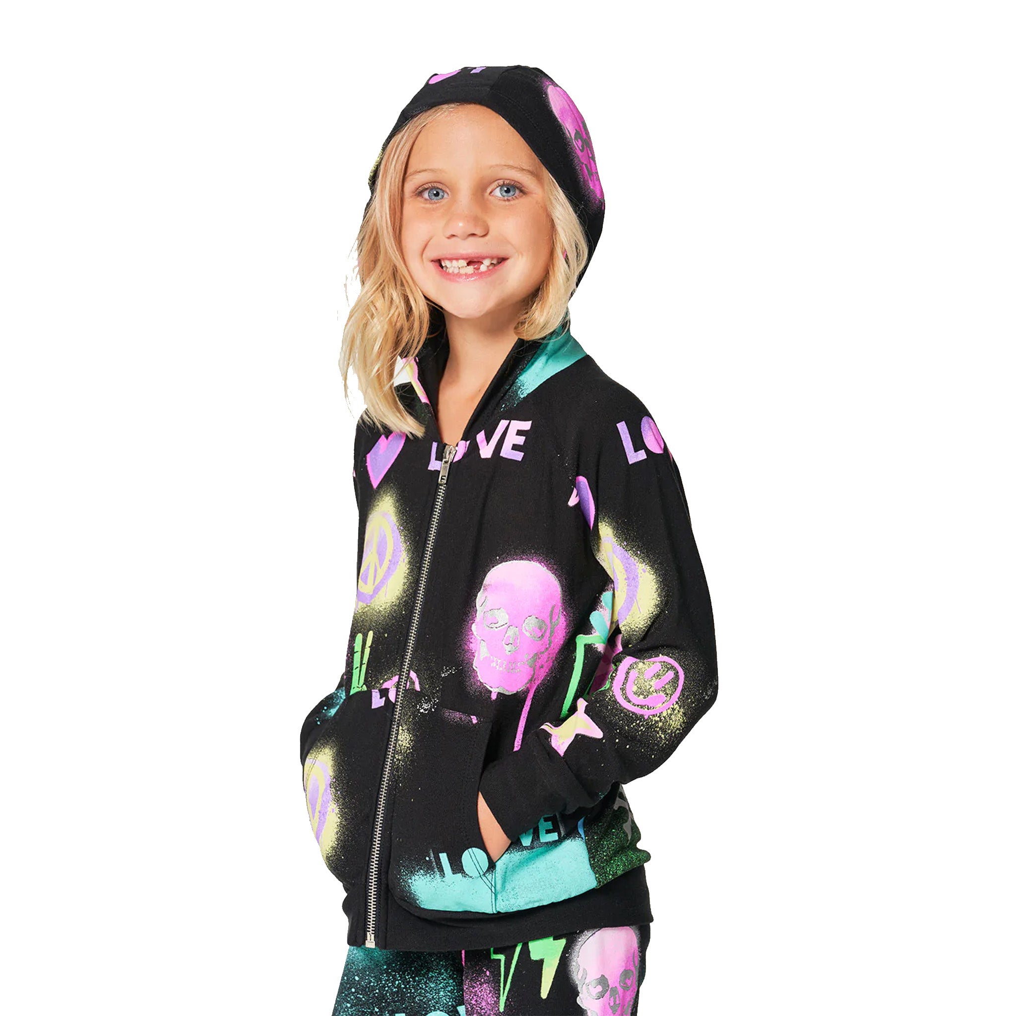 Skull Mash Up Zip Hoodie - Denny's