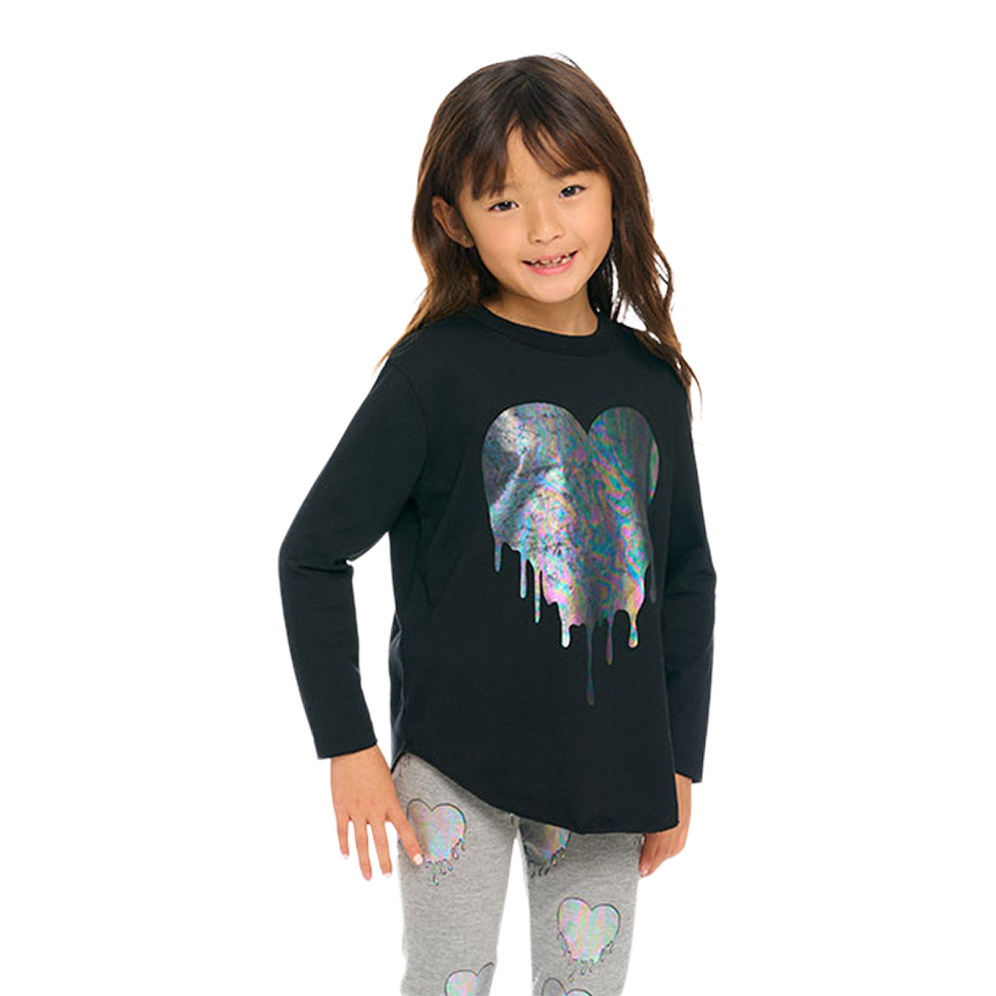 Silver Drippy Heart Tee - Denny's
