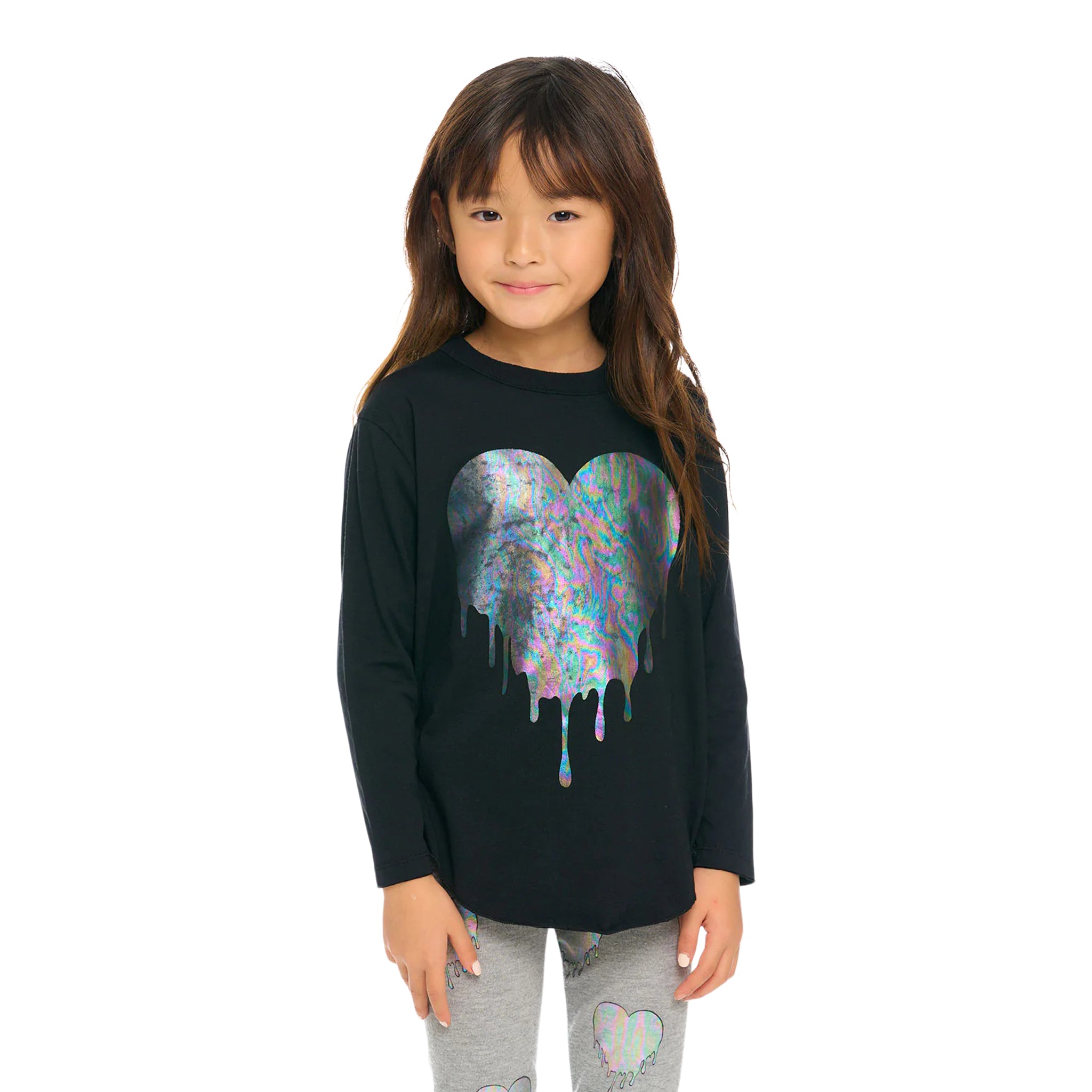 Silver Drippy Heart Tee - Denny's