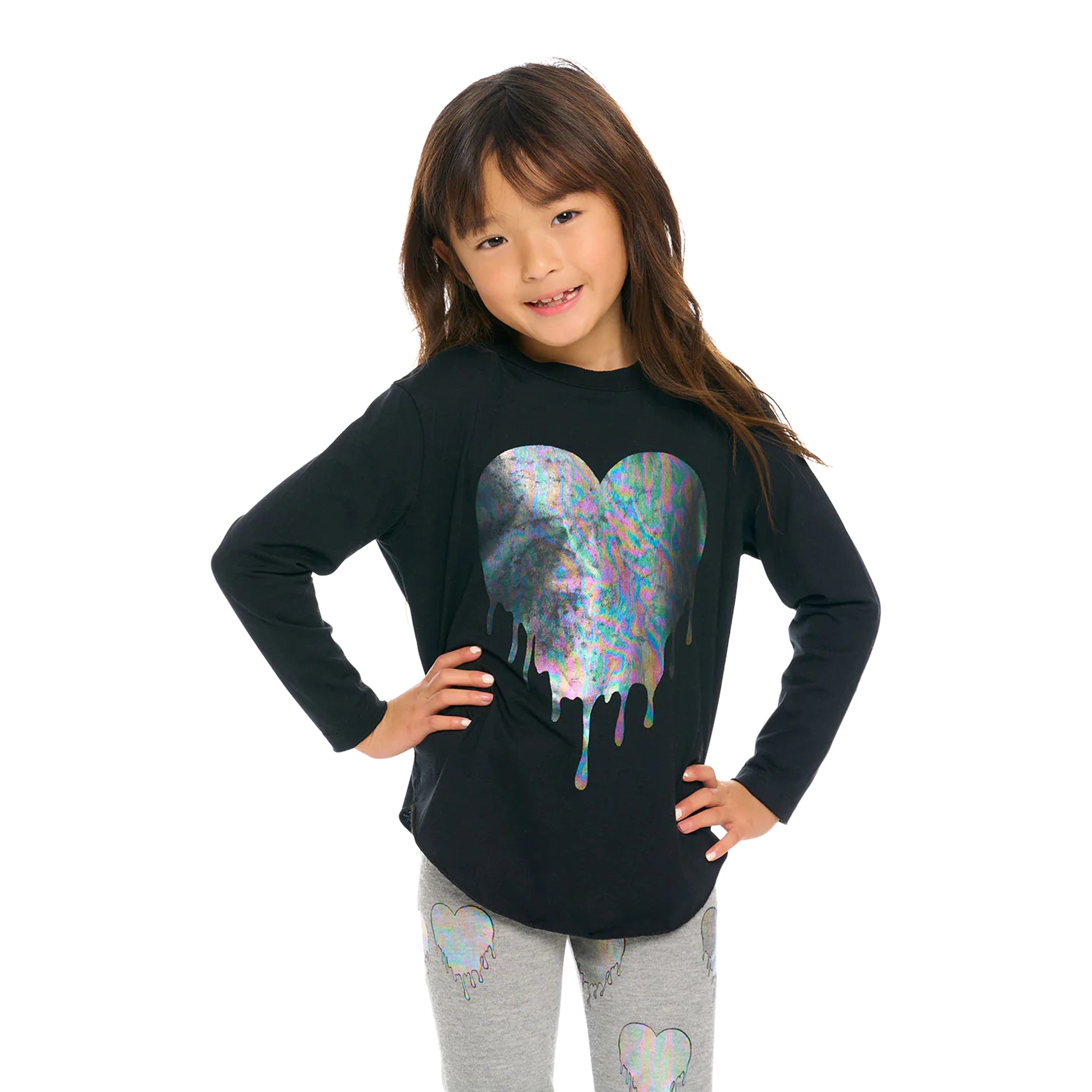 Silver Drippy Heart Tee - Denny's