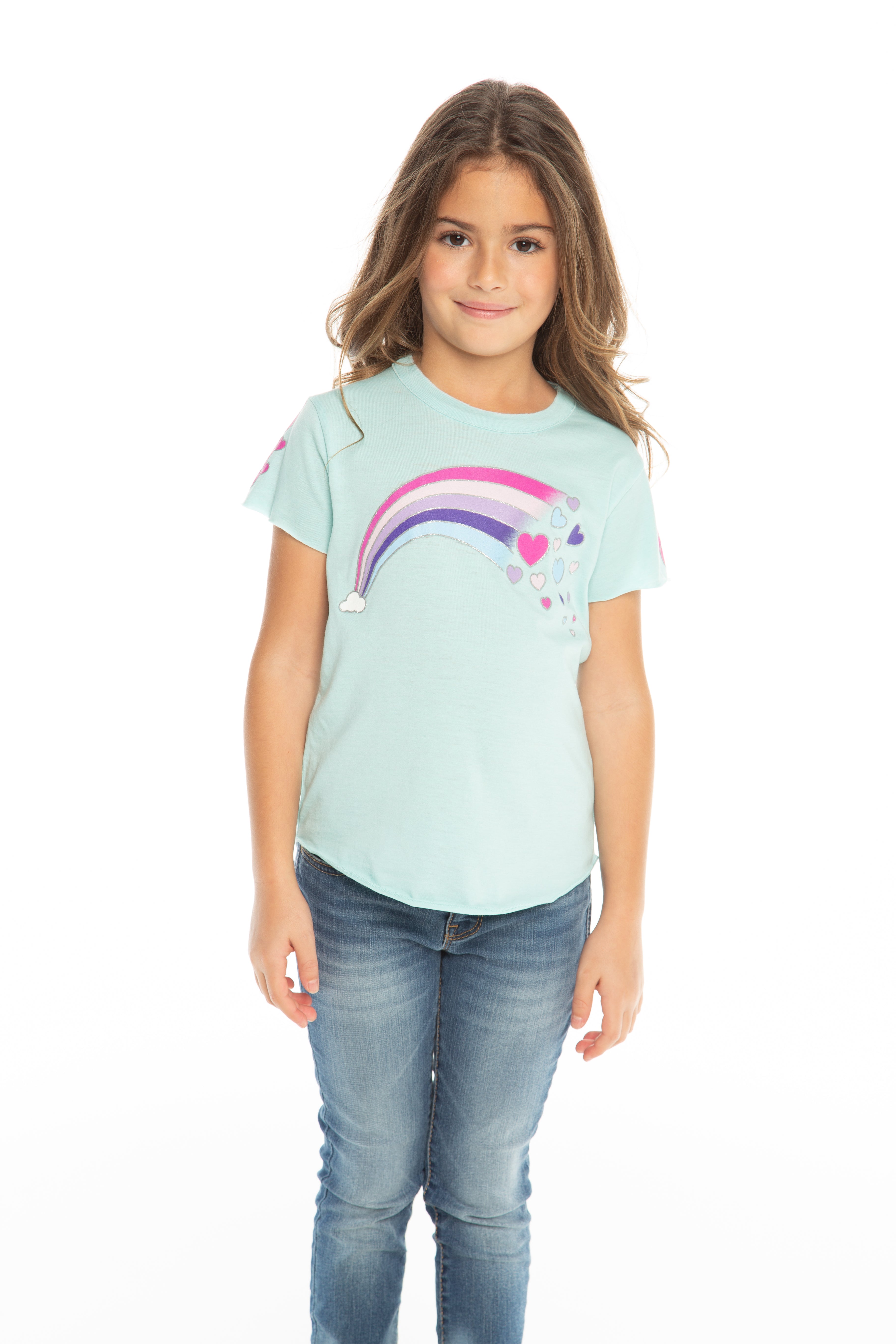 Short Sleeve Tee with Rainbow Hearts - Denny's