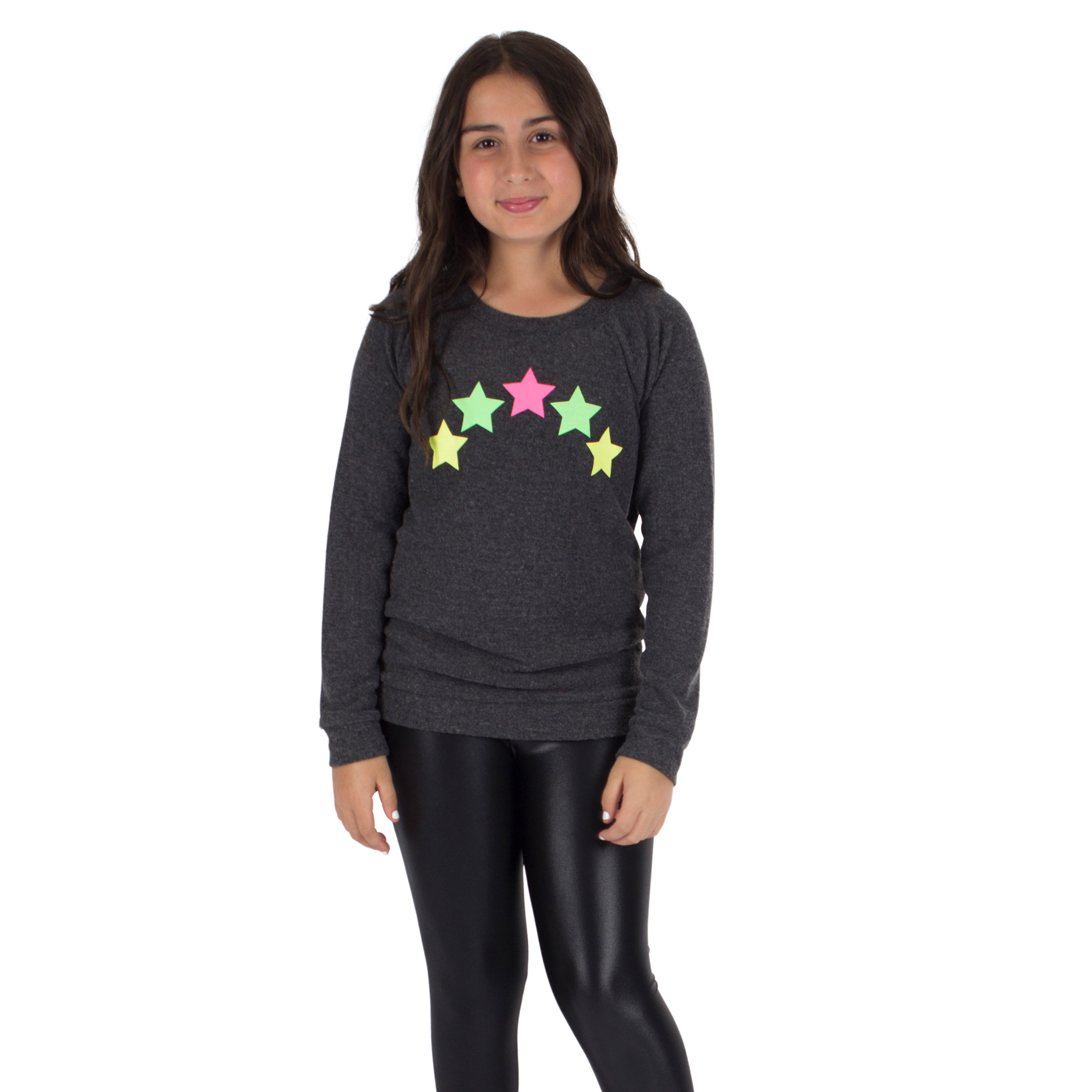 Raglan Sweater with Neon Stars - Denny's