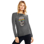 Long Sleeve Tee with Skull Rainbow Glasses - Denny's