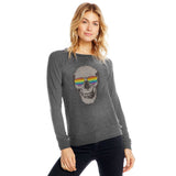 Long Sleeve Tee with Skull Rainbow Glasses - Denny's