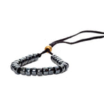 Black Metallic Glass Bead Bracelet - Denny's