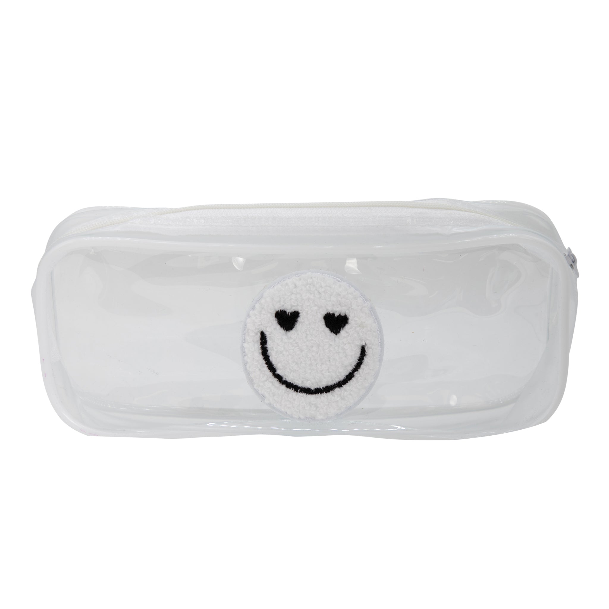 Smiley Patch Clear Pencil Cases - Denny's
