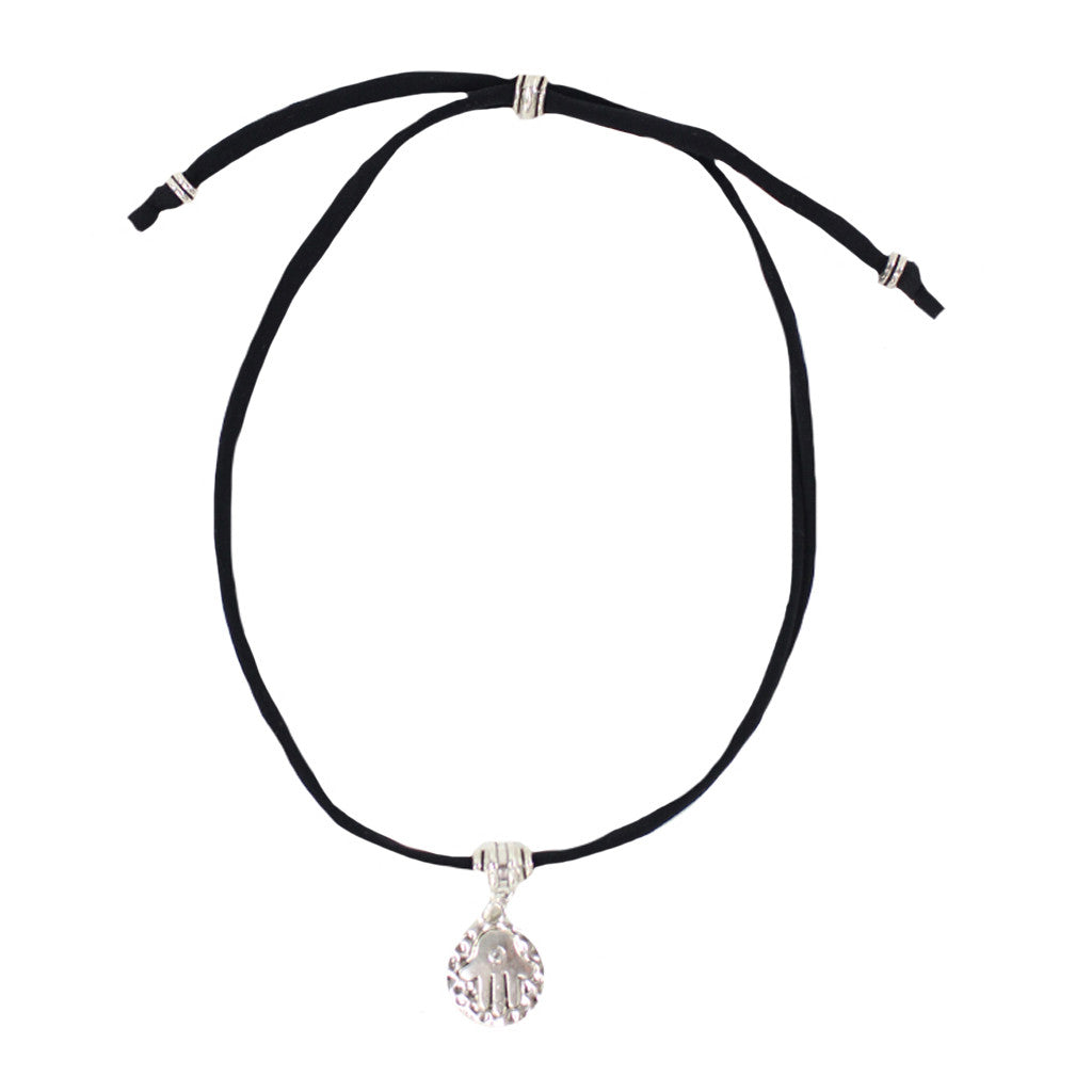 Hammered Hamsa Disc Stretchy Choker - Denny's