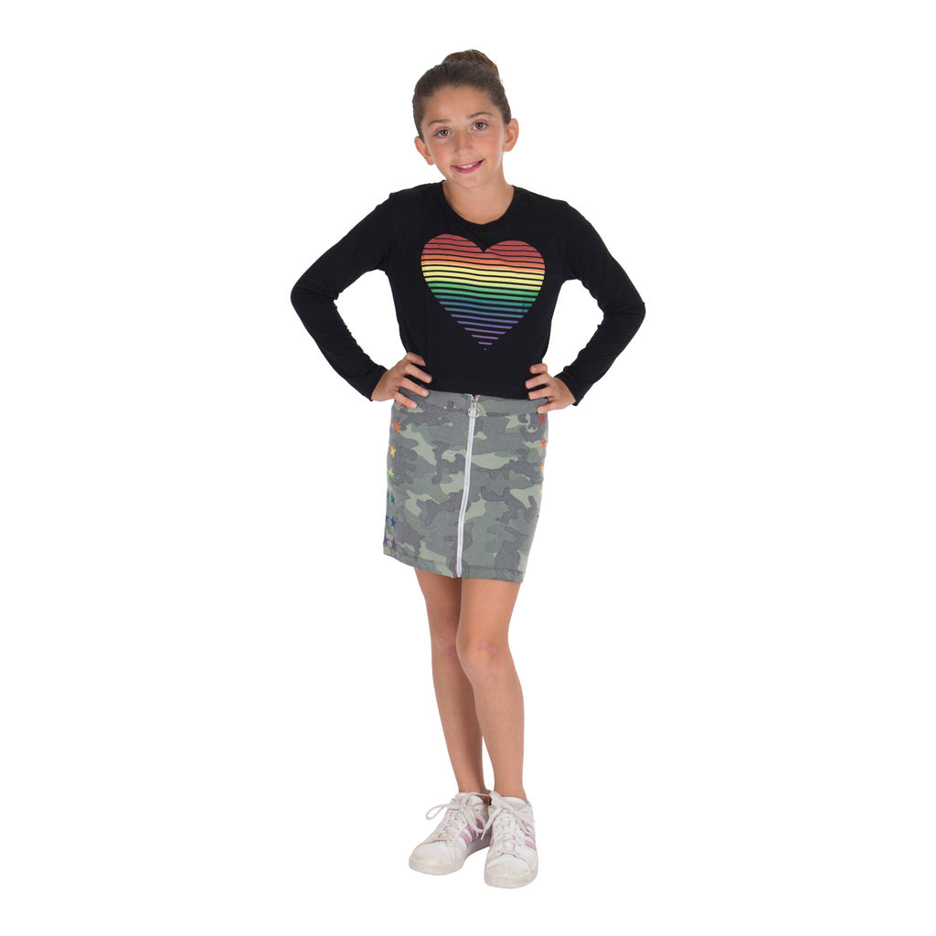 Camo Skirt with Zipper and Ombre Stars on Sides - Denny's