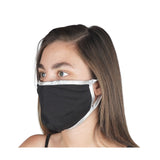 Black Mask with Silver Contrast Adult 96% Poly 4% Spandex - Denny's