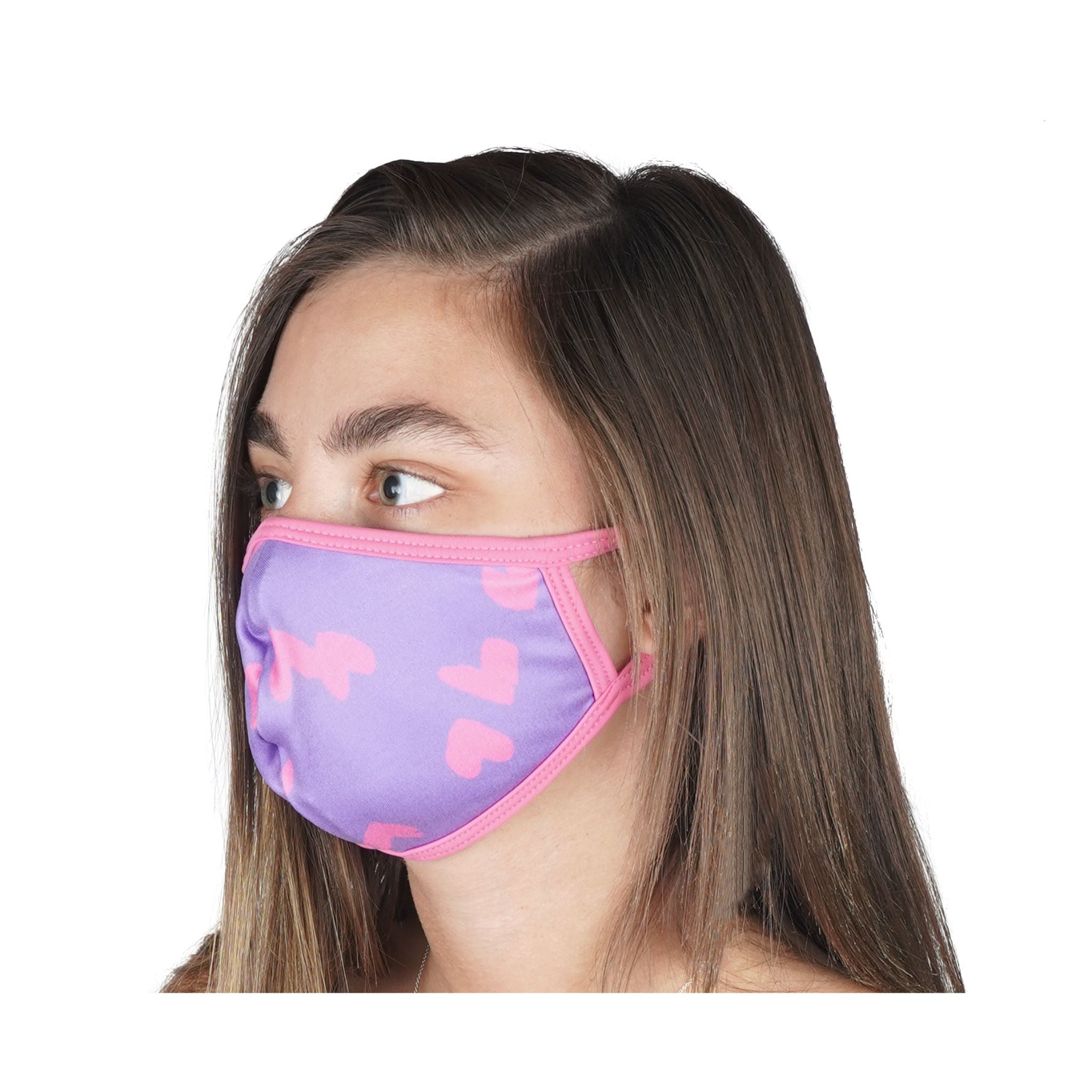 Purple Hearts Mask 96% Poly 4% Spandex - Denny's