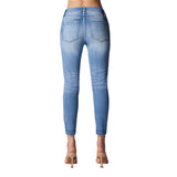 Mid Rise Ripped Crop Skinny - Denny's
