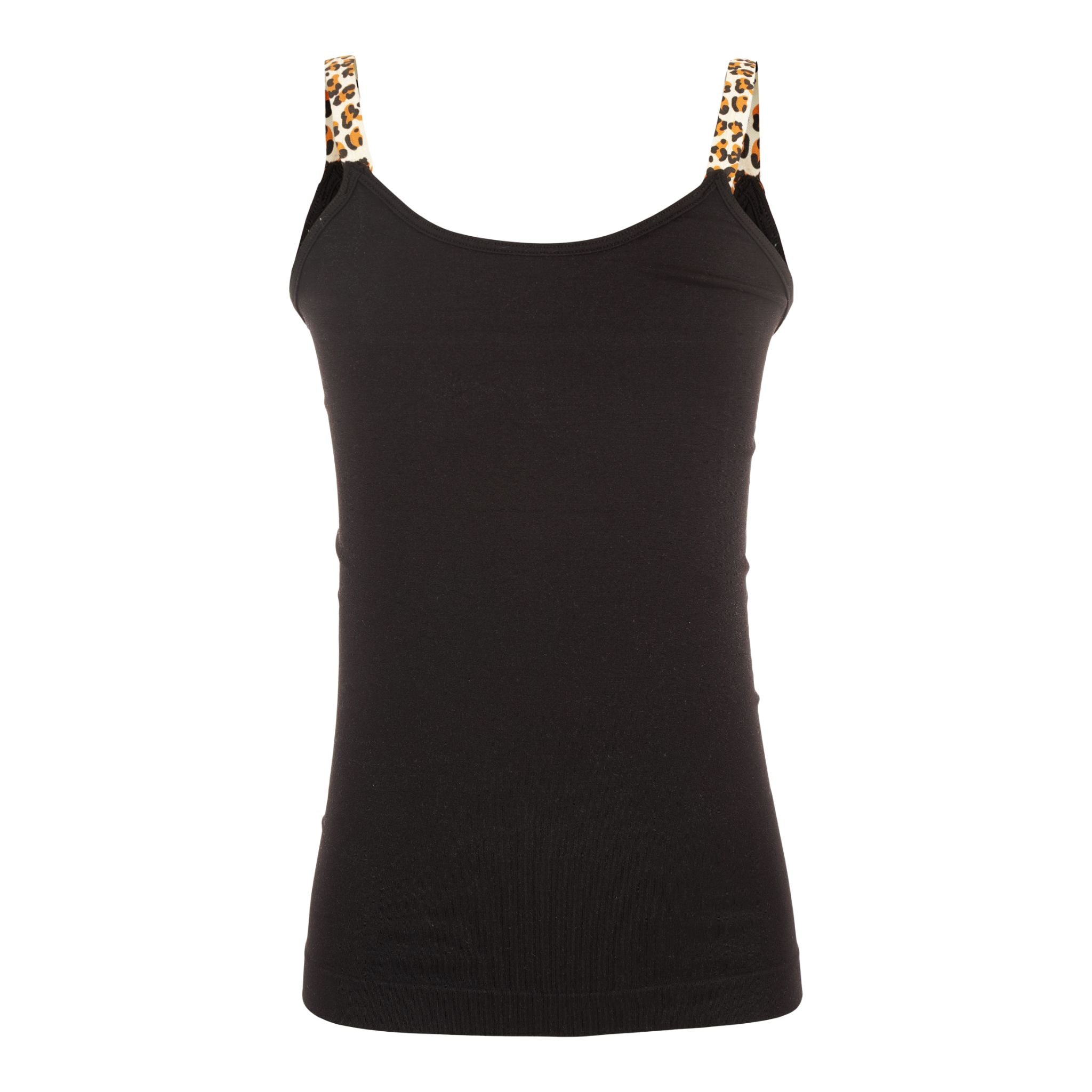 Seamless Tank with Brown Leopard Strap - Denny's