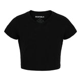 Courage Crop V-neck Tee - Denny's