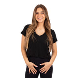 Courage Crop V-neck Tee - Denny's