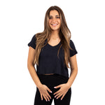 Courage Crop V-neck Tee - Denny's