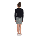 Long Sleeve Cropped Tee with Rainbow Striped Heart - Denny's