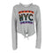 Long Sleeve Tie Front Cold Shoulder with NYC Rainbow - Denny's