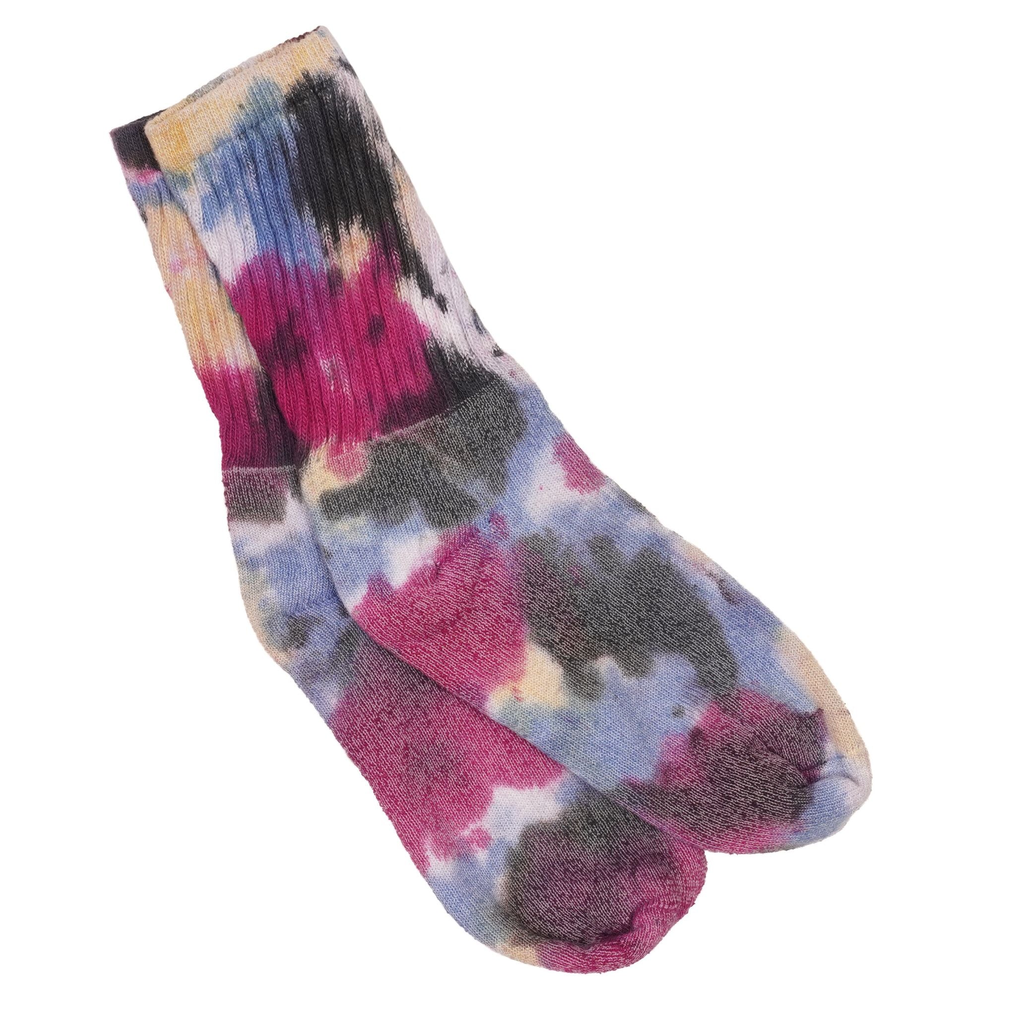Blue & Purple Tie Dye Crew Sock - Denny's