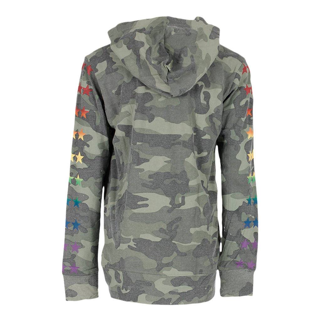 Long Sleeve Hoody with Rainbow Star Down Arm - Denny's