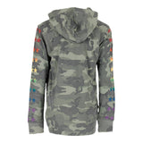 Long Sleeve Hoody with Rainbow Star Down Arm - Denny's