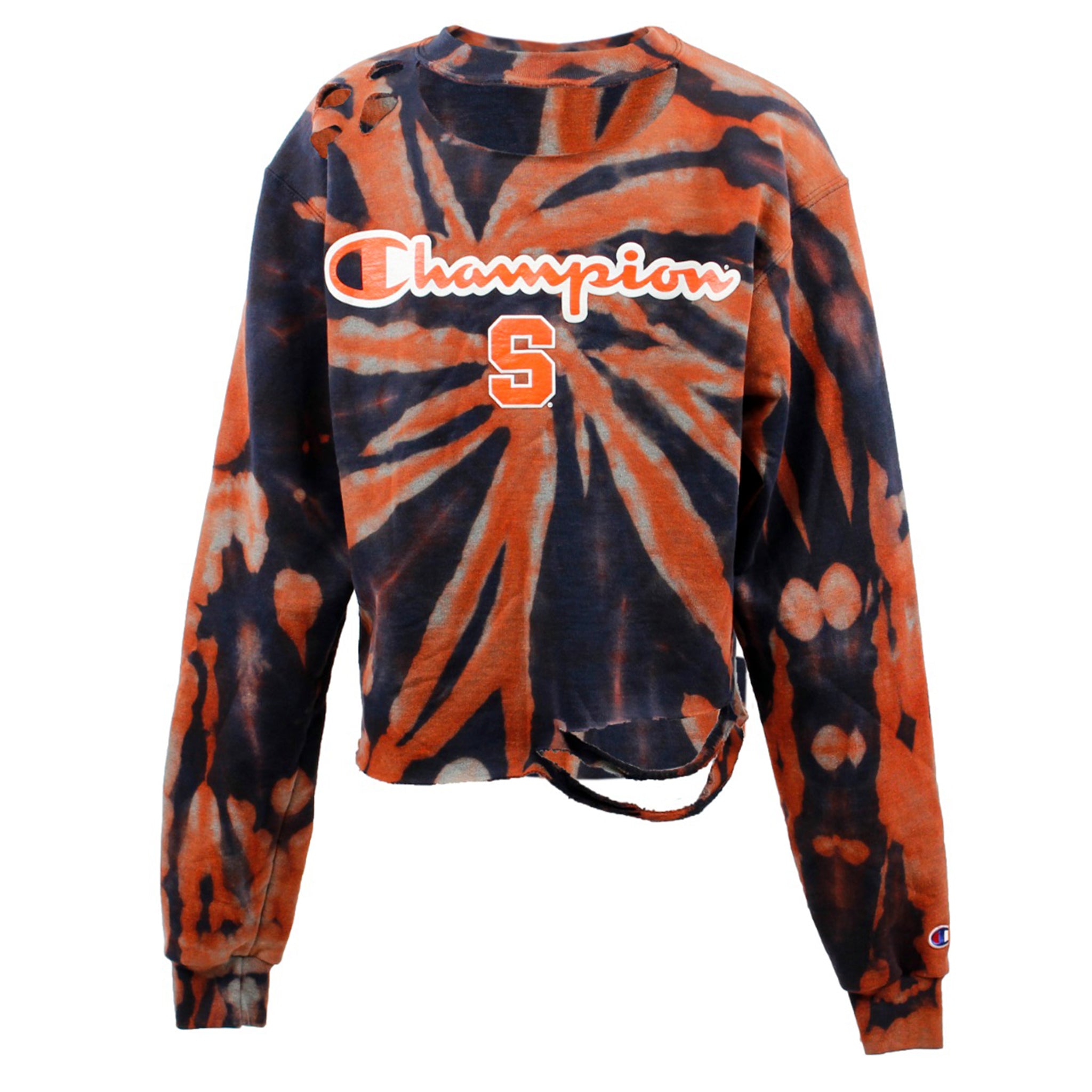 Bleached Tie Dye Crop Syracuse Crew - Denny's