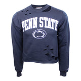 Crop Ripped Penn State Crew Sweatshirt - Denny's