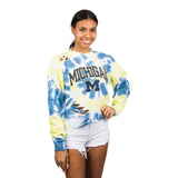 Michigan Tie Dye Ripped  Crew - Denny's