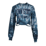 Penn State Navy Tie Dye Ripped Sweatshirt - Denny's