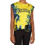 Michigan Navy Tie Dye Ripped Tank - Denny's